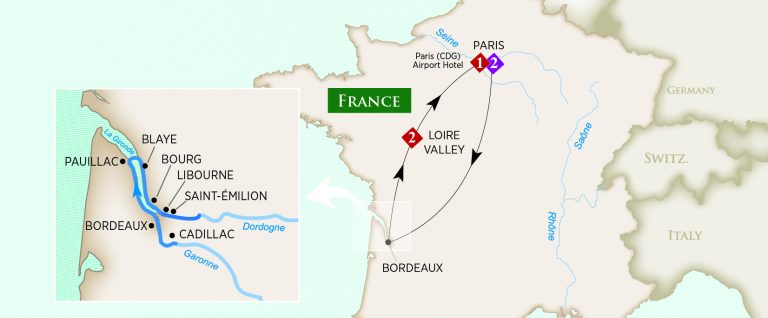 Oplev Garonne Floden, Dordogne Floden og Gironde flodudmundingen på dine flod cruises i Europa