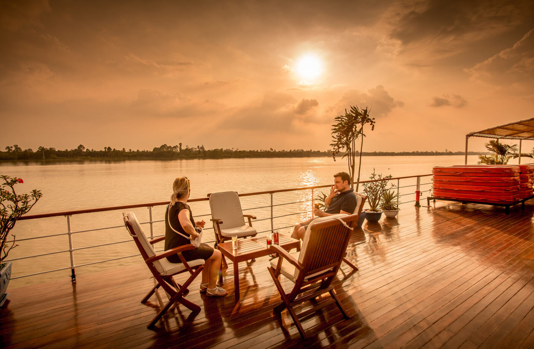 Flod cruises på Mekong floden i Cambodia og Vietnam