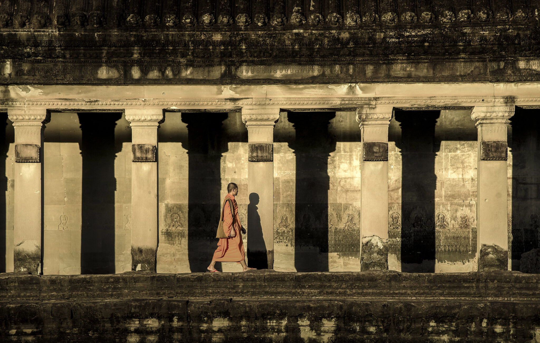 Munk i Angkor tempel